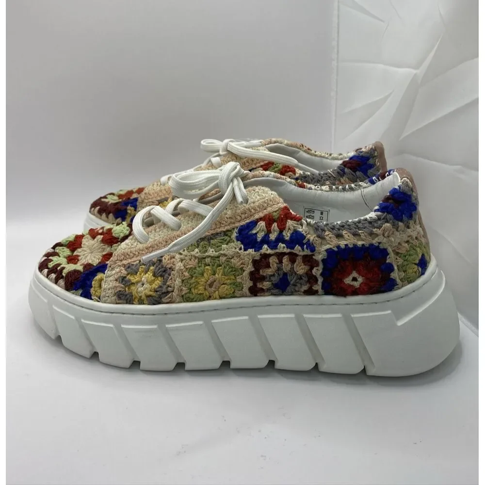 Free People‎ Catch Me If You Can Crochet Sneakers Sz 39 US W 8
